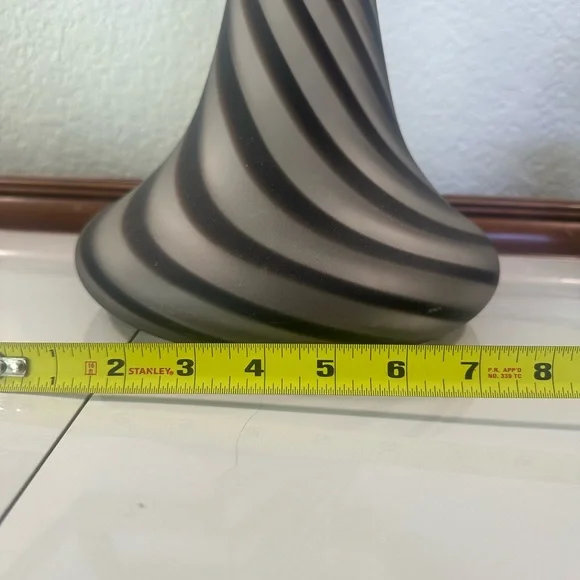 Vintage bohemian satin glass swirl studio art vase